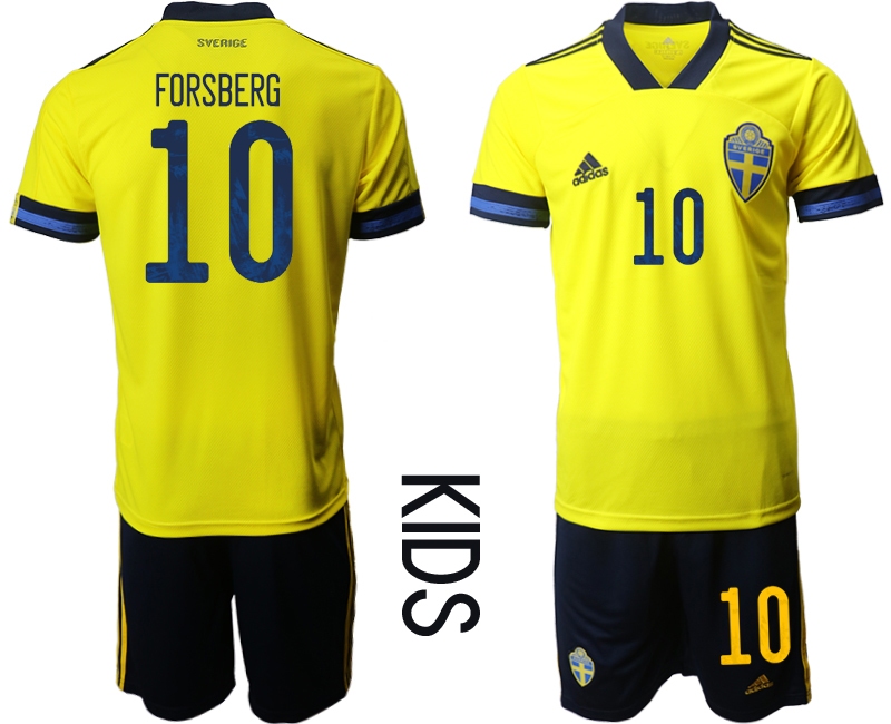 Youth 2021 European Cup Sweden home yellow #10 Soccer Jersey